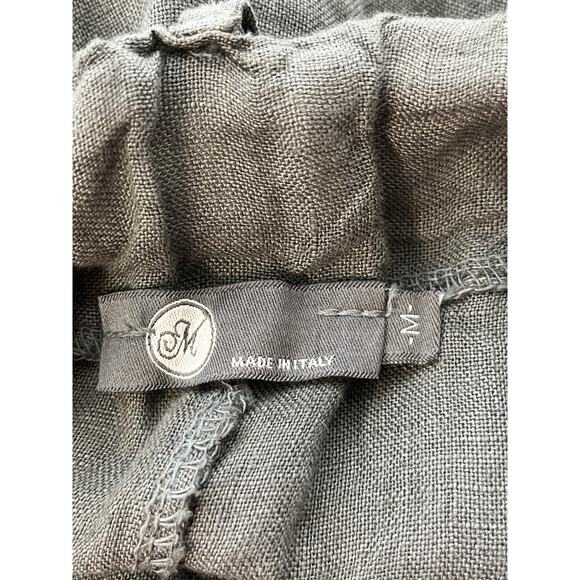 M Womens Dark Gray M 100% Linen Belt Pockets Career/ Luxury Classic SummerPants - Picture 3 of 7